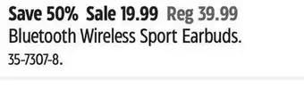 Canadian Tire Bluehive bluetooth wireless sport earbuds offer