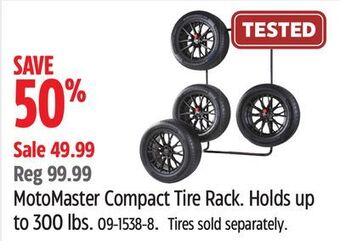 Canadian Tire Motomaster compact tire rack offer