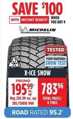 Canadian Tire Michelin tires x-ice snow offer