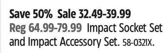 Canadian Tire Maximum impact socket set and impact accessory set offer