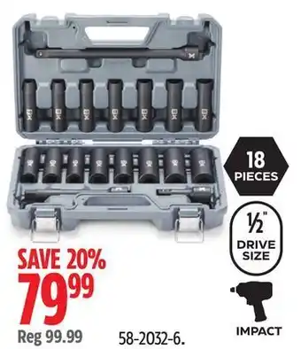 Canadian Tire Maximum 1/2-in drive professional grade impact socket set, 18-pc, metric offer
