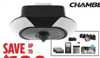 Canadian Tire Chamberlain® b6753tc 1-1/4 hp ultra quiet belt 1-1/4-hp garage door opener with wi-fi and built in camera offer