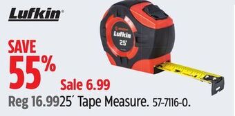 Canadian Tire Lufkin 25´ tape measure offer