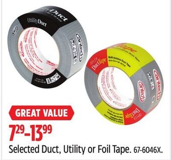 Canadian Tire Duck selected duct, utility or foil tape offer