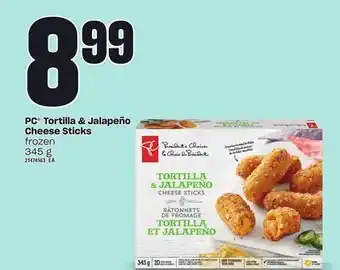 Loblaws Pc® tortilla & jalapeño cheese sticks, 345 g offer