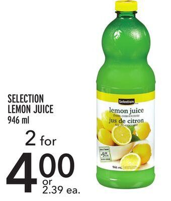 Metro Selection lemon juice offer