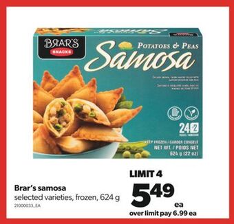 Real Canadian Superstore Brar's samosa, 624 g offer