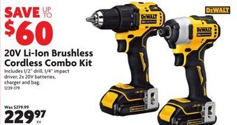 Home Hardware 20v li-ion brushless cordless combo kit offer