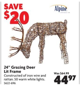 Home Hardware 24" grazing deer lit frame offer