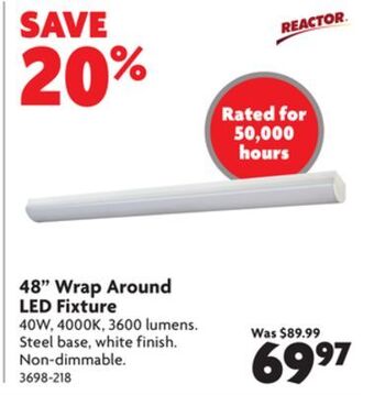 Home Hardware 48" wrap around led fixture offer