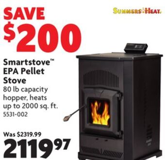 Home Hardware Smartstove™ epa pellet stove offer