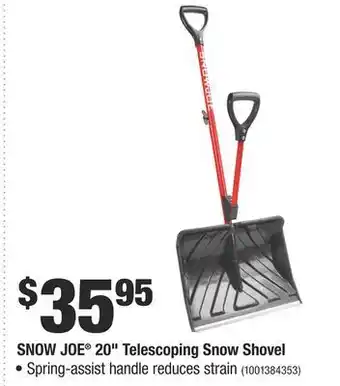 Home Depot Snow joe® 20" telescoping snow shovel offer