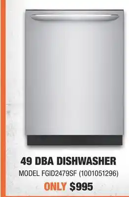 Home Depot Frigidaire gallery 49 dba dishwasher offer