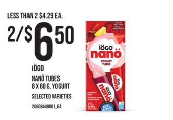 Zehrs Markets Iögo nanö tubes 8 x 60 g, yogurt offer