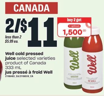 Valu-mart Jus pressé à froid well, 333 ml offer