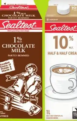 Chalo FreshCo Sealtest chocolate milk 2 l sealtest 5%, 10% or 35% cream 473 ml-1 l offer