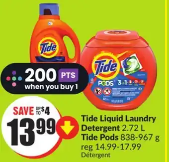 Chalo FreshCo Tide liquid laundry detergent 2.72 l tide pods 838-967 g offer
