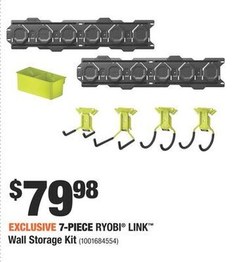 Home Depot 7-piece ryobi® link™ wall storage kit offer