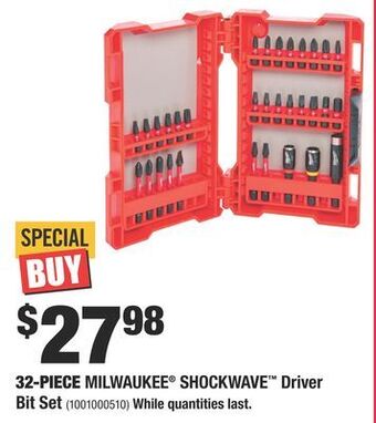 Home Depot Milwaukee® shockwave™ driver bit set offer