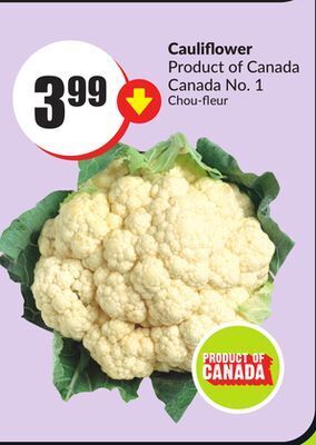 FreshCo Cauliflower product of canada canada no 1 offer