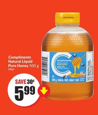 FreshCo Compliments natural liquid pure honey 500 g offer