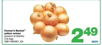 Wholesale Club Farmer's market™ yellow onions, 3 lb bag offer