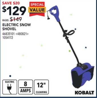 RONA Kobalt electric snow shovel offer