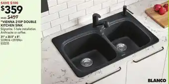 RONA Blanco "vienna 210p double kitchen sink 31" x 20.5" x 8" offer
