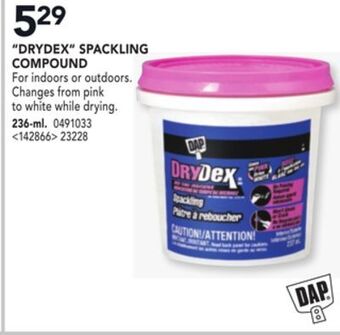 RONA Dap "drydex" spackling compound offer