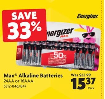Home Hardware Max® alkaline batteries offer