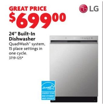 Home Hardware 24" built-in dishwasher offer