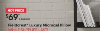 Sleep Country Fieldcrest luxury microgel pillow offer