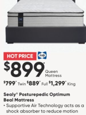 Sleep Country Sealy® posturepedic optimum beal mattress offer