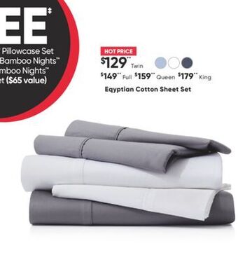 Sleep Country Eqyptian cotton sheet set offer