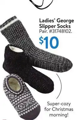 Walmart Ladies' george slipper socks offer