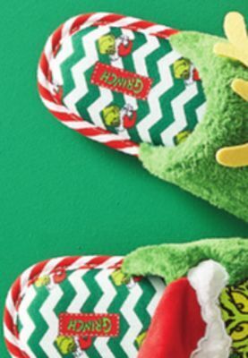 Walmart Grinch licensed family novelty slippers offer