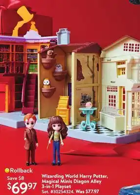 Walmart Wizarding world harry potter, magical minis diagon alley 3-in-1 playset offer
