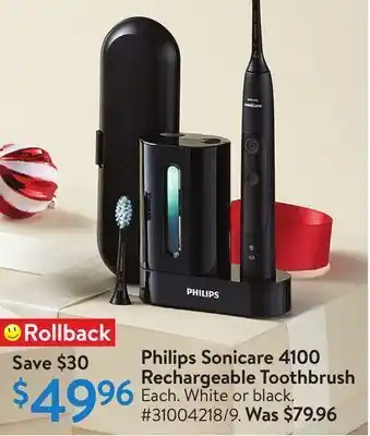 Walmart Philips sonicare 4100 rechargeable toothbrush offer