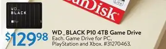 Walmart Wd_black p10 4tb game drive offer