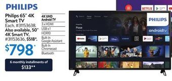 Walmart Philips 65" 4k smart tv offer