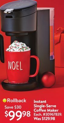 Walmart Instant single-serve coffee maker offer