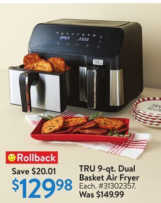 Walmart Tru 9-qt. dual basket air fryer offer