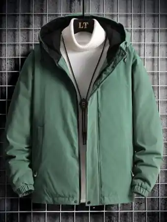 SheIn Men hooded zip up coat offer