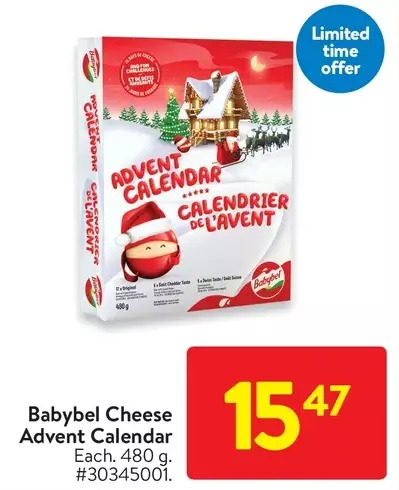Babybel cheese advent calendar offer at Walmart