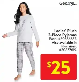 Walmart George ladies' plush 2-piece pyjamas offer