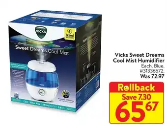 Walmart Vicks sweet dreams cool mist humidifier offer