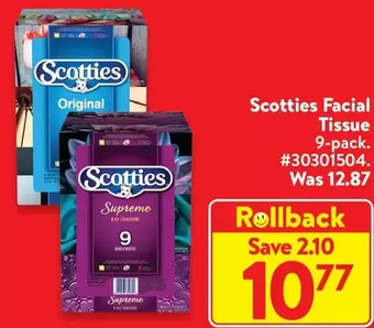 Walmart Scotties facial tissue offer