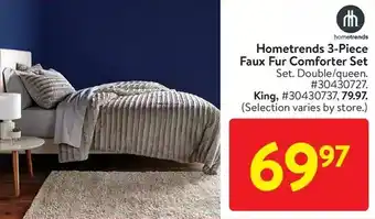 Walmart Hometrends 3-piece faux fur comforter set double/queen | king offer