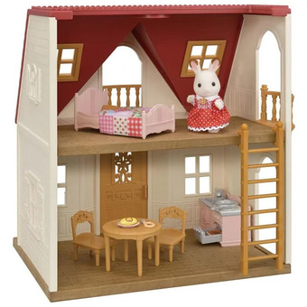 Walmart Calico critters red roof cozy cottage, dollhouse playset with figure, furniture and accessories offer