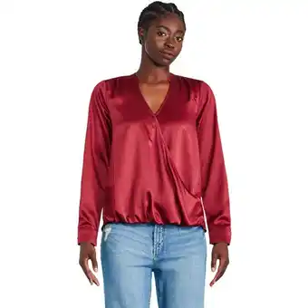 Walmart Ladies' george satin cross-over top offer